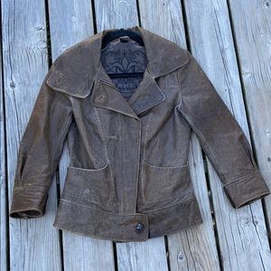 MACKAGE Leather Jacket SZ XS Light Brown Designer!